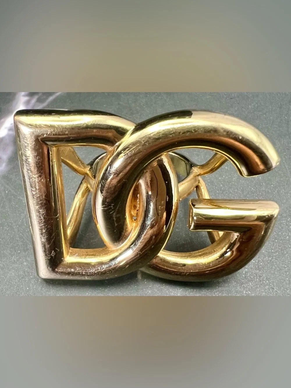 Dolce & Gabbana Brass logo-plaque Unisex ring GUC in Box - Picture 3 of 10